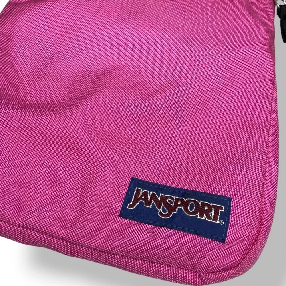 Vintage JanSport Canvas Crossbody Sling Bag Fuchsia Pink Travel School
